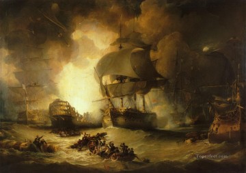 海戦 Painting - ナイル海戦の戦い